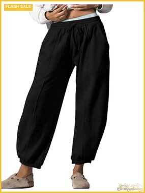 Women's Cotton Blend Barrel Joggers Casual Leopard Print Lounge Pants with